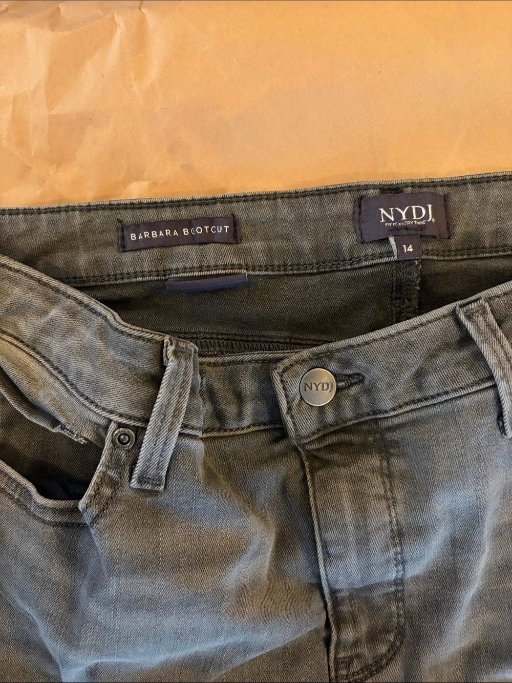 NYDJ - women's jeans, Barbara Bootcut, size 14, gray